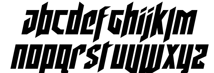 Deathshead Semi-Italic Font LOWERCASE