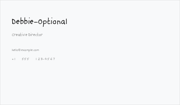 Debbie-Optional Business Card