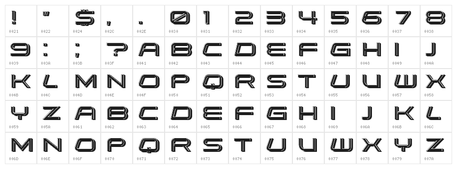 Debitant Regular Character Map