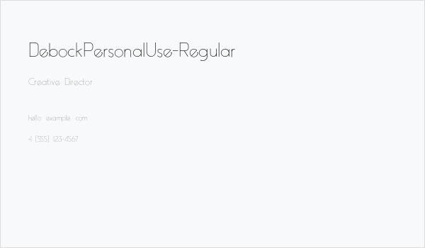 DebockPersonalUse-Regular Business Card