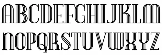 DebonairInline Шрифта ВЕРХНИЙ