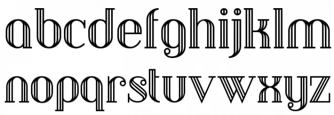 DebonairInlineNF Schriftart Kleinbuchstaben