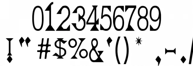 Deborah Condensed フォント その他の文字