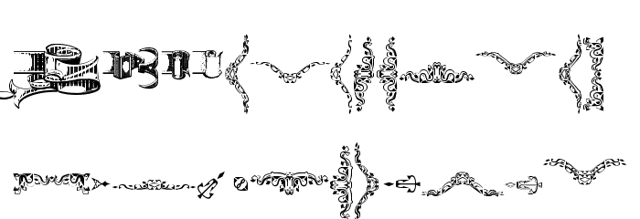 Deborah Extras/Ornaments Font LOWERCASE