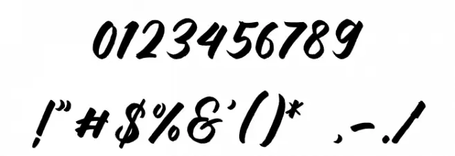 Debutan Brush Script  Font OTHER CHARS