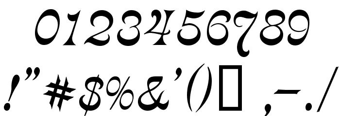 Decadance Cursiv Font OTHER CHARS