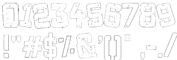 Decade 3d Font OTHER CHARS