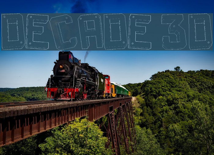 Decade 3d Font examples