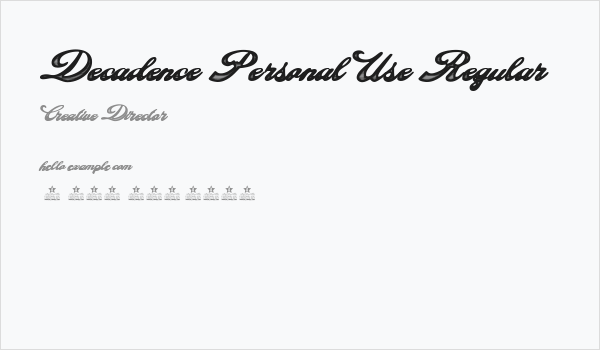 Decadence Personal Use Regular Business Card