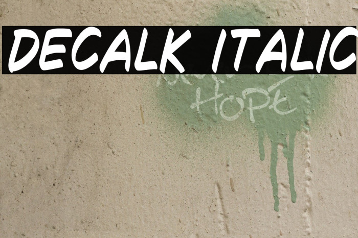 Decalk Italic Font examples