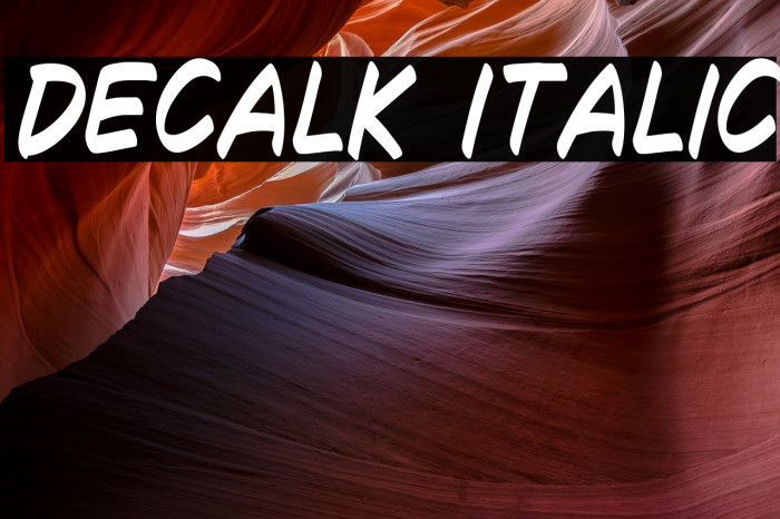 Decalk Italic Font examples