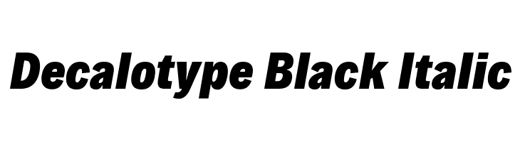 Decalotype Black Italic  font caratteri gratis