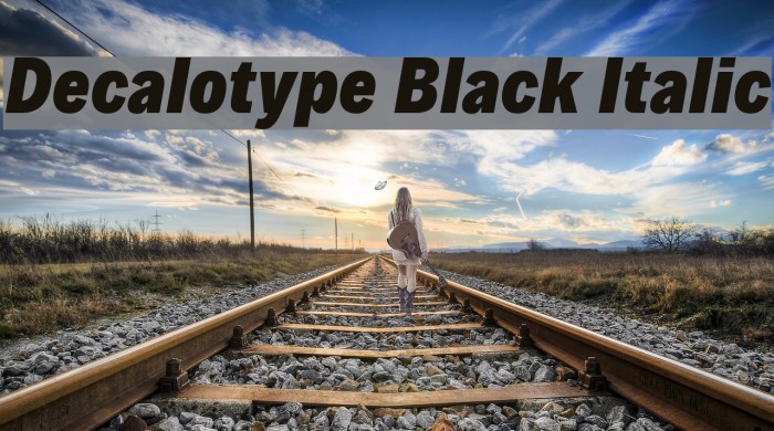 Decalotype Black Italic Font examples