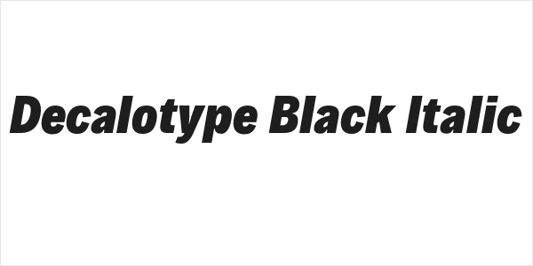 Decalotype Black Italic Logo