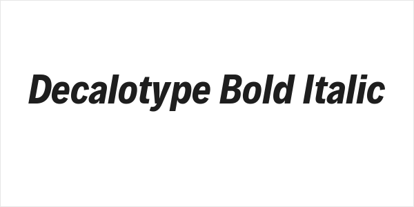 Decalotype Bold Italic Logo