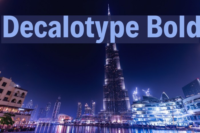 Decalotype Bold Font examples