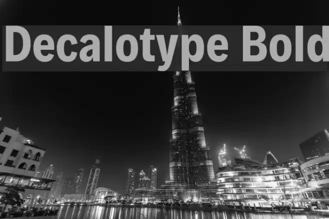 Decalotype Bold Font examples