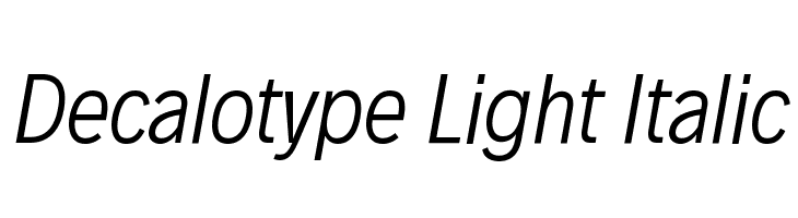 Decalotype Light Italic  नि: शुल्क फ़ॉन्ट्स डाउनलोड