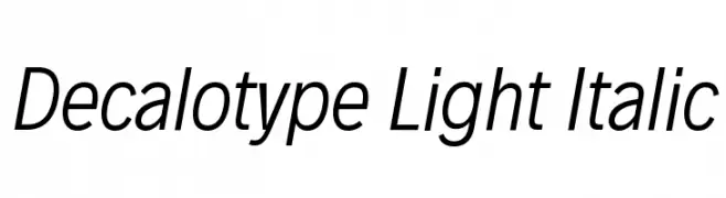 Decalotype Light Italic  baixar fontes gratis