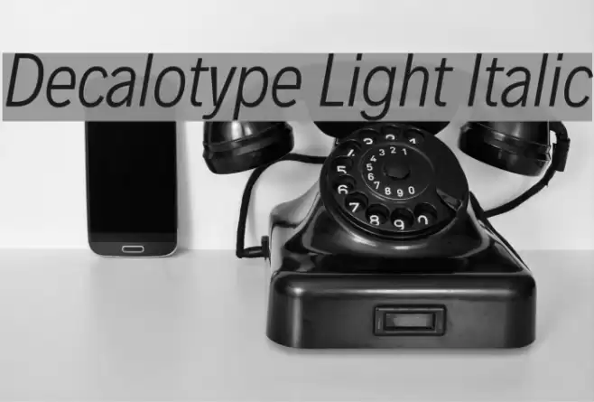 Decalotype Light Italic Font examples