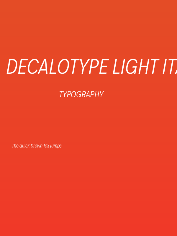 Decalotype Light Italic Poster