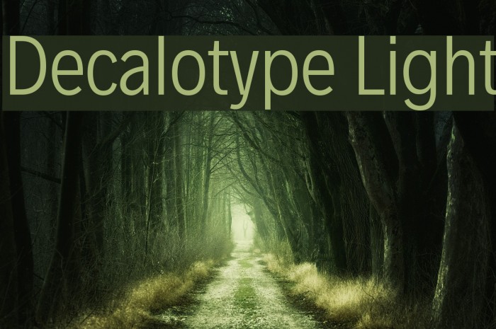 Decalotype Light Font examples