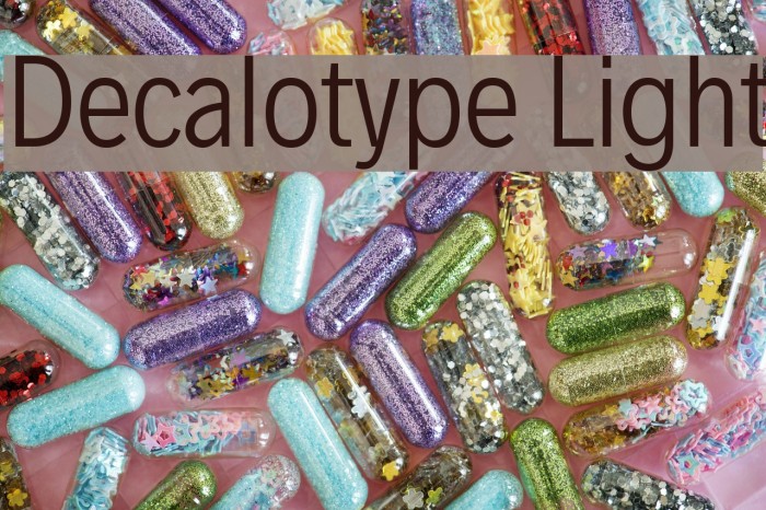 Decalotype Light Font examples