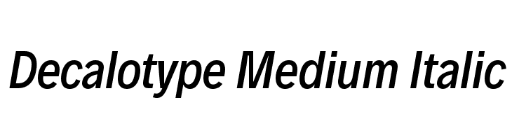 Decalotype Medium Italic  font caratteri gratis