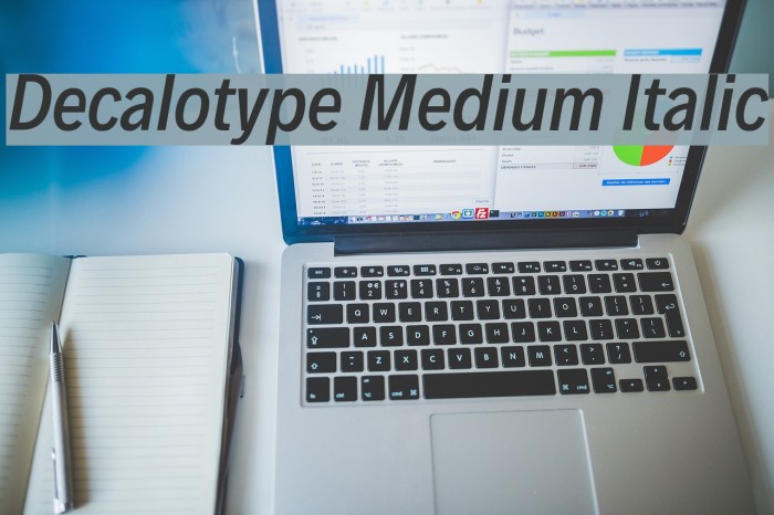 Decalotype Medium Italic Example 3