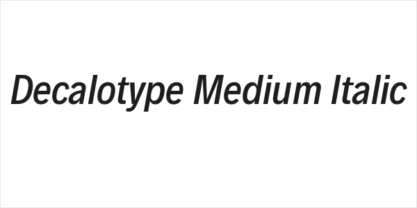 Decalotype Medium Italic Logo