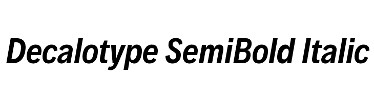 Decalotype SemiBold Italic Font