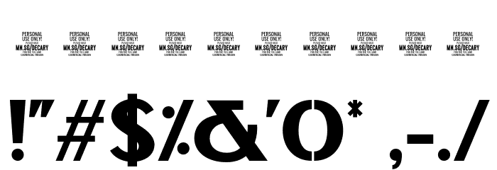 Decary Sans Bold PERSONAL USE Regular Font OTHER CHARS