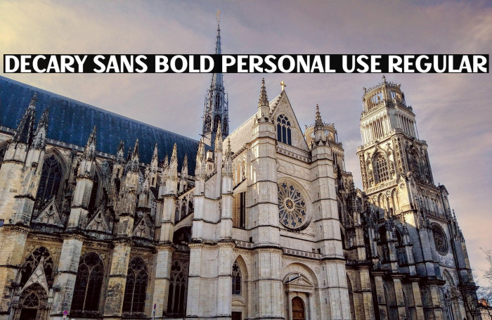 Decary Sans Bold PERSONAL USE Regular Example 1