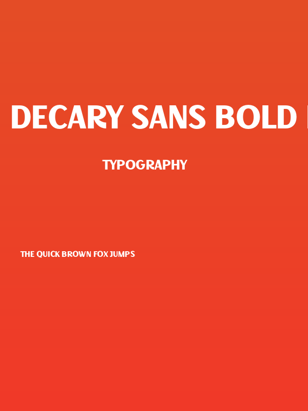 Decary Sans Bold PERSONAL USE Regular Poster