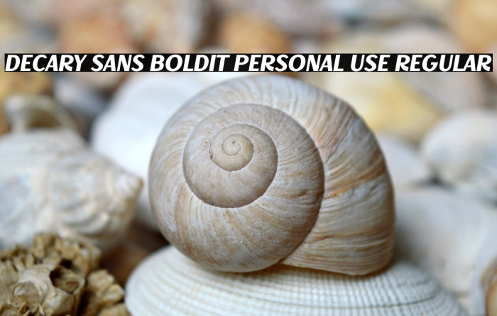 Decary Sans BoldIt PERSONAL USE Regular Example 2