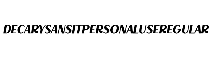 Decary Sans It PERSONAL USE Regular  baixar fontes gratis