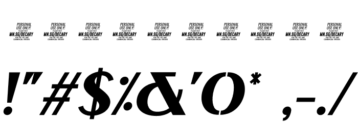 Decary Sans It PERSONAL USE Regular Font OTHER CHARS