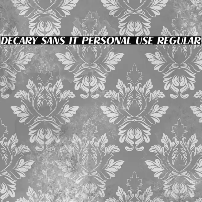 Decary Sans It PERSONAL USE Regular Example 2