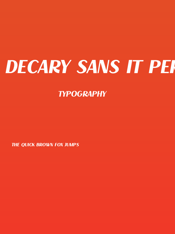 Decary Sans It PERSONAL USE Regular Poster