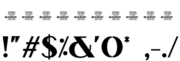 Decary Sans Light PERSONAL USE Regular Font OTHER CHARS