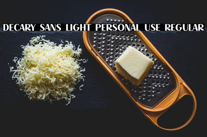 Decary Sans Light PERSONAL USE Regular Example 3