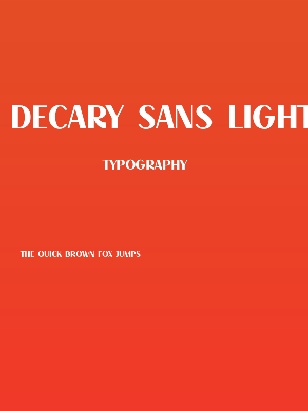 Decary Sans Light PERSONAL USE Regular Poster