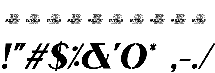 Decary Sans LightIt PERSONAL USE Regular Font OTHER CHARS