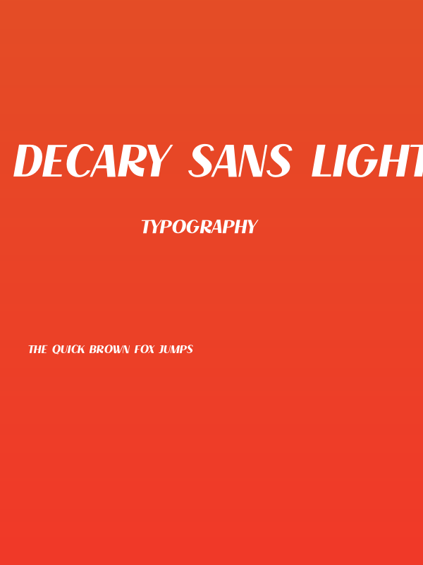 Decary Sans LightIt PERSONAL USE Regular Poster
