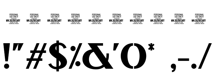 Decary Sans PERSONAL USE Regular Font OTHER CHARS