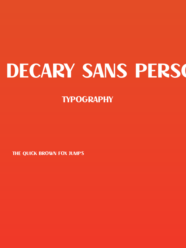 Decary Sans PERSONAL USE Regular Poster