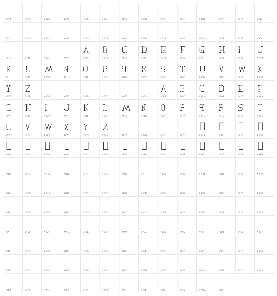 Decas II - LJ-Design Studios #2 Character Map