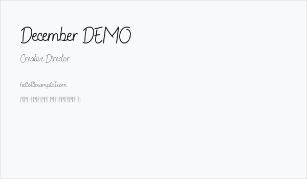 December DEMO Business Card