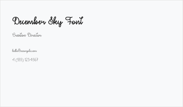 December Sky Font Business Card