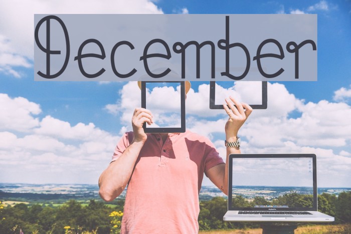 December フォント examples